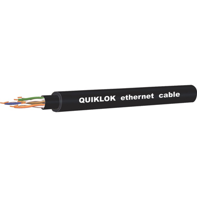 QuikLok - Ethernet CAT5e Digital Shielded Cable (7 x 0.20mm²) - Black - 100m reel