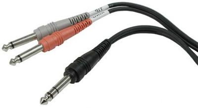 Maximum Insert point cable 2 x 6.3mm TR jack to 1 x 6.3mm TRS jack, 1.5m (10 per carton)
