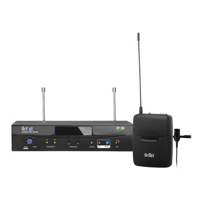 Parallel Lapel wireless system package. Half rack, diversity receiver, LED channel display 520MHz