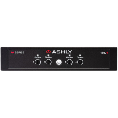 Ashly ½RU Power Amplifier 4 x125W @ 4/8 Ohms, 70/100V. Energy Star Certified