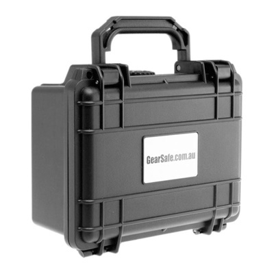 GearSafe Protective flight case. External 210x167x90 & internal 186x123x75. 0.57kg, black