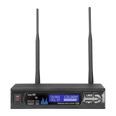 Parallel Lapel wireless system package. LCD menu driven display, balanced XLR output,566MHz