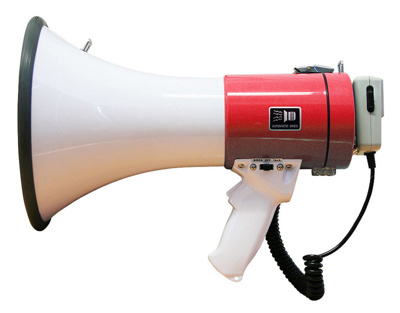 inDESIGN 25 watt shoulder style megaphone/loudhailer. Red/White