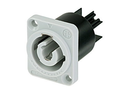 Neutrik Panel connector, locking, grey (mains-out) air-tight