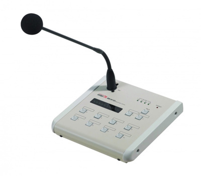 Inter-M Desktop remote paging microphone station for ARM-911, 10 message trigger keys, mic level LED