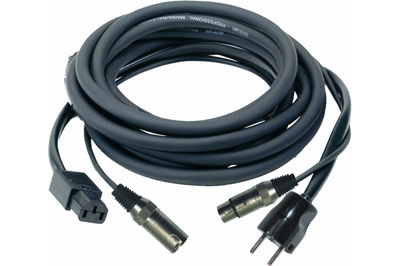 QuikLok Signal/Power cable XLR female socket 240v plug to XLR male plug & IEC cable mount socket 10M