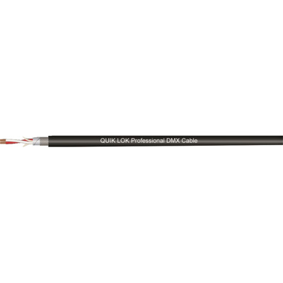 QuikLok CM825BK DMX Digital Cable - 120 ohm impedance (2 x 0.25mm²) - Black - 100m reel