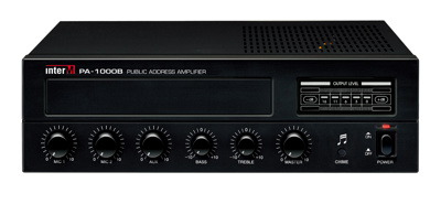 Inter-M 30W mixer amp, tuner, 2 mic ins, 1 aux in, Tel. input, music-on-hold, chime 2RU