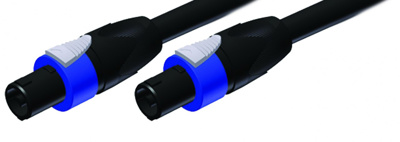 Maximum 10 metre speaker cable, 4 core cable Ø 14mm using genuine Neutrik NL4FX connectors