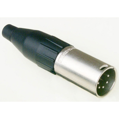 Amphenol male in-line 5 pin XLR, nickel metal plug