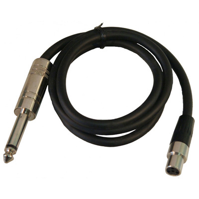 Parallel Guitar cable with TA4F connector for connection to bodypack transmitters