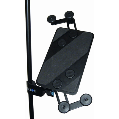 QuikLok IPS12 Universal tablet holder for side/top connection to microphone & music stands - Black