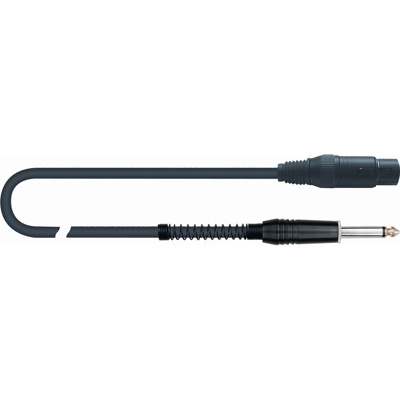 QuikLok Black Series Cable - 6.3mm straight mono jack to 3P Female XLR 1M