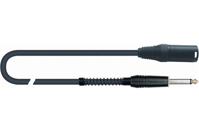 QuikLok Black Series Cable - 6.5mm straight mono jack to 3P Male XLR. 2M