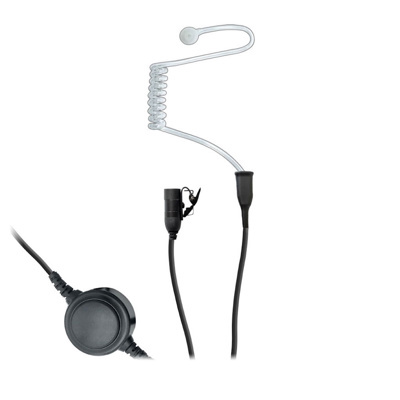 Pliant MicroCom Lavalier Microphone and Eartube with PTT Button with Dual Mini Connector