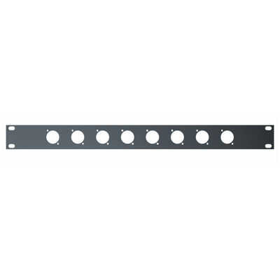 QuikLok RS292 1-U rack panel with mounting holes for 8 XLR connectors