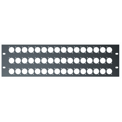 QuikLok RS297 3-U rack panel with mounting holes for 48 XLR connectors