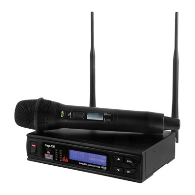 Parallel Handheld wireless system package. Half rack, metal chassis true diversity receiver 650MHz