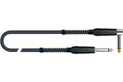 QuikLok Black Series Cable - 6.5mm straight mono jack to 6.5mm right angle mono jack. 3M