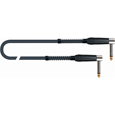 QuikLok Black Series Cable-Patch - mono 6.3mm right angle jack to mono 6.3mm right angle jack 50cm