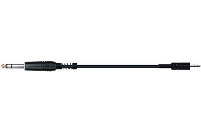 QuikLok Black Series Cable - 3.5mm straight stereo jack to 6.5mm straight stereo jack 1M
