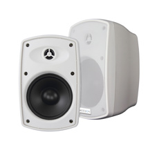 inDESIGN Surface mount passive speaker pair w/ bracket. 30watts 100V/8ohm. IP65 rated. White