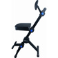 QuikLok DX749 Rapid Set-up, height adjustable musicians stool with back rest & footrest - Black