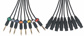 Maximum 8 way, XLR-F to 6.3mm (3 conductor) TRS jack cable loom, 6 metre